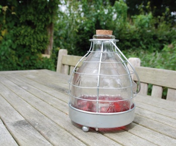 Wespenpot in zinken houder