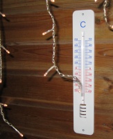 Thermometer op email plaat